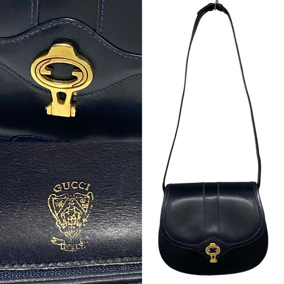 GUCCI Old Gucci GG Logo Hardware Leather Shoulder Bag/Semi-Shoulder Bag/Handb... - Picture 3 of 9